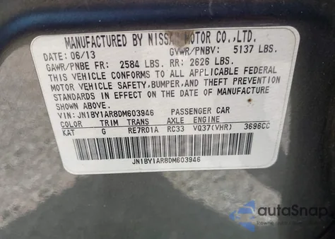 2013 Infiniti M37X из США, поврежденный, VIN JN1BY1AR8DM603946